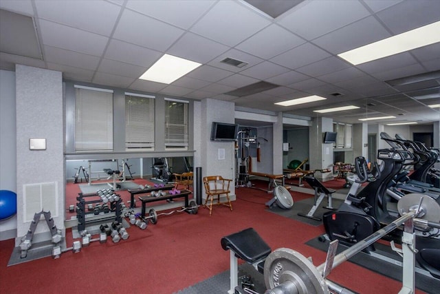 2068 Walton Way, Augusta, GA 30909 - gym featuring a paneled ceiling