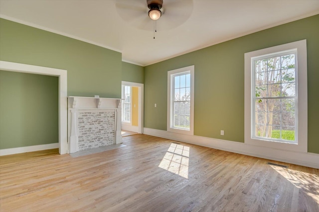 interior space featuring ceiling fan and light hardwood / wood-style floors