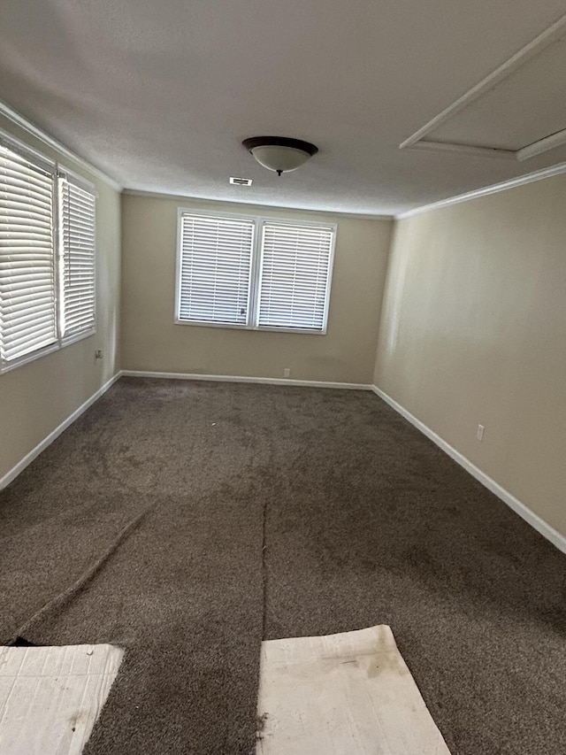 3007 Meadowbrook Dr, Augusta, GA 30906 - carpeted empty room with baseboards, attic access, and ornamental molding