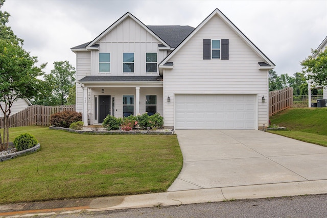 268 Anneswood Rd, Martinez, GA 30907 - traditional-style house with a garage, board and batten siding, concrete driveway, and central AC unit