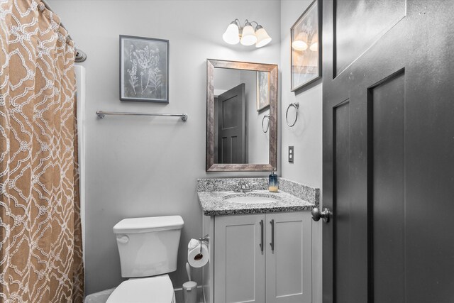 268 Anneswood Rd, Martinez, GA 30907 - bathroom with vanity, toilet, and curtained shower