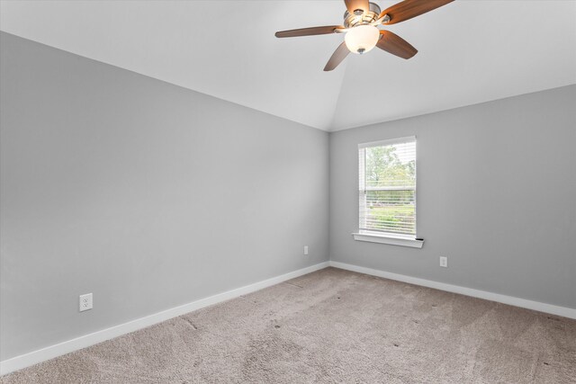 268 Anneswood Rd, Martinez, GA 30907 - empty room featuring carpet floors, ceiling fan, baseboards, and vaulted ceiling