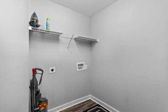 268 Anneswood Rd, Martinez, GA 30907 - laundry room with washer hookup, dark wood-style floors, electric dryer hookup, and baseboards