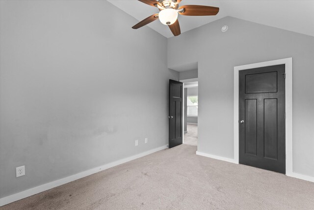 268 Anneswood Rd, Martinez, GA 30907 - unfurnished bedroom with carpet flooring, vaulted ceiling, baseboards, and ceiling fan