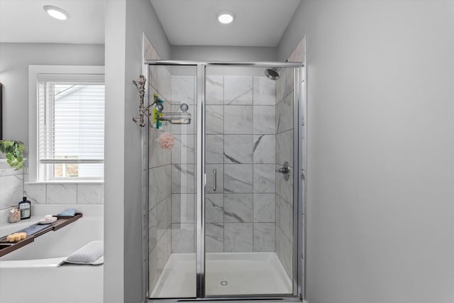 268 Anneswood Rd, Martinez, GA 30907 - bathroom featuring a bath and a shower stall