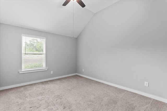268 Anneswood Rd, Martinez, GA 30907 - carpeted spare room featuring lofted ceiling, a ceiling fan, and baseboards