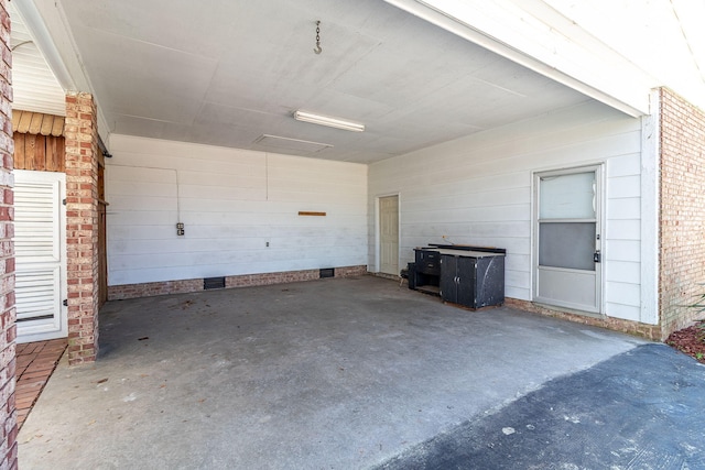 view of garage