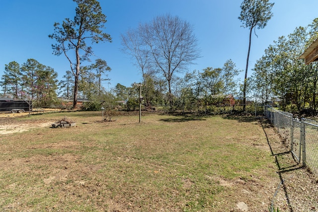 view of yard with fence