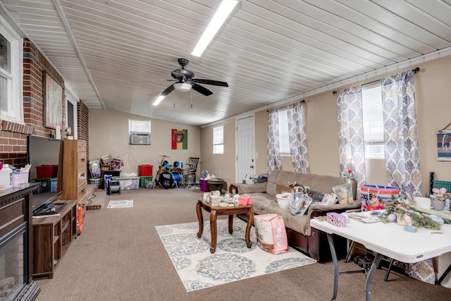 431 Edgar Cir, Thomson, GA 30824 - living area with light colored carpet, plenty of natural light, and ceiling fan