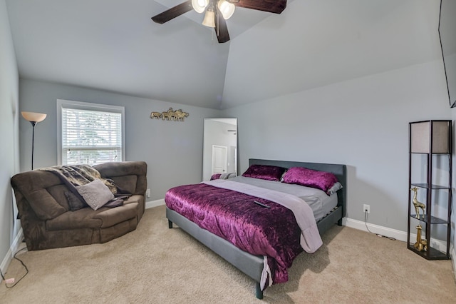 251 Wentworth Pl, Grovetown, GA 30813 - carpeted bedroom featuring baseboards, vaulted ceiling, and a ceiling fan