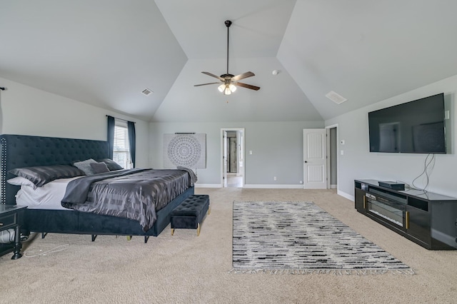 251 Wentworth Pl, Grovetown, GA 30813 - bedroom featuring vaulted ceiling, carpet floors, baseboards, and ceiling fan