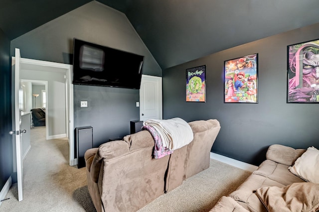 251 Wentworth Pl, Grovetown, GA 30813 - cinema room featuring light colored carpet, vaulted ceiling, and baseboards