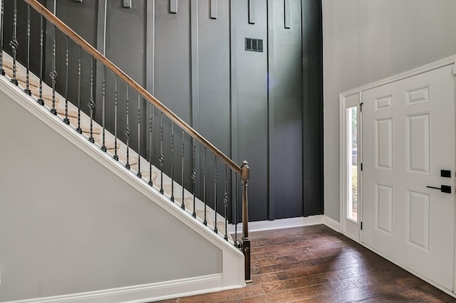 251 Wentworth Pl, Grovetown, GA 30813 - entryway with hardwood / wood-style floors, stairs, and baseboards