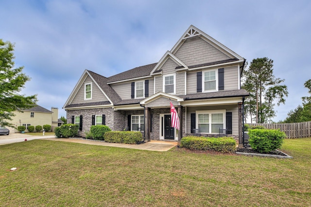 251 Wentworth Pl, Grovetown, GA 30813 - craftsman inspired home with roof with shingles, a porch, and stone siding