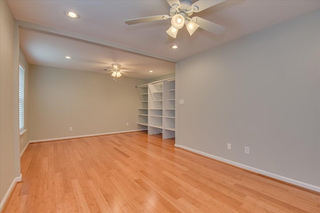 5776 Carriage Hills Dr, Martinez, GA 30907 - spare room with a ceiling fan, light wood-type flooring, and recessed lighting