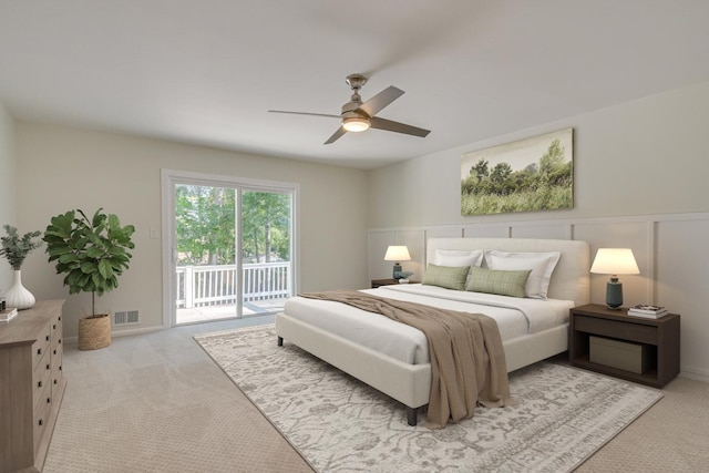 3408 Wheeler Rd, Augusta, GA 30909 - bedroom featuring access to outside, carpet, and a ceiling fan