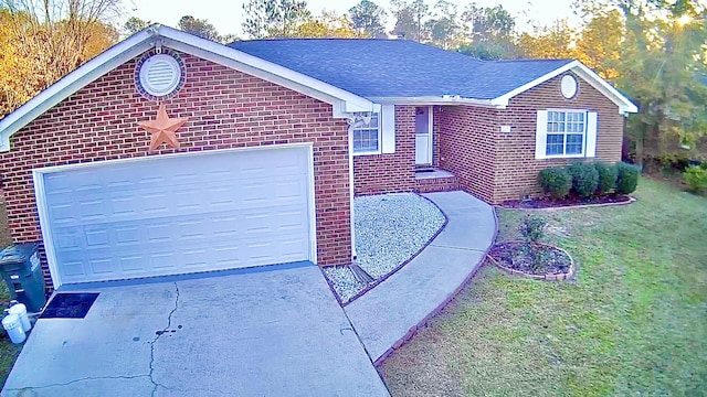 ranch-style house featuring a garage