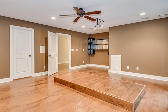 514 Hardwick Ct, Evans, GA 30809 - empty room with a ceiling fan, light wood-type flooring, baseboards, and recessed lighting