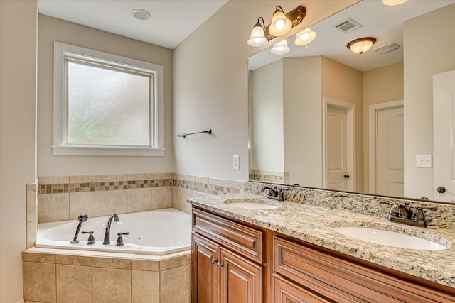 514 Hardwick Ct, Evans, GA 30809 - bathroom featuring double vanity and a whirlpool tub