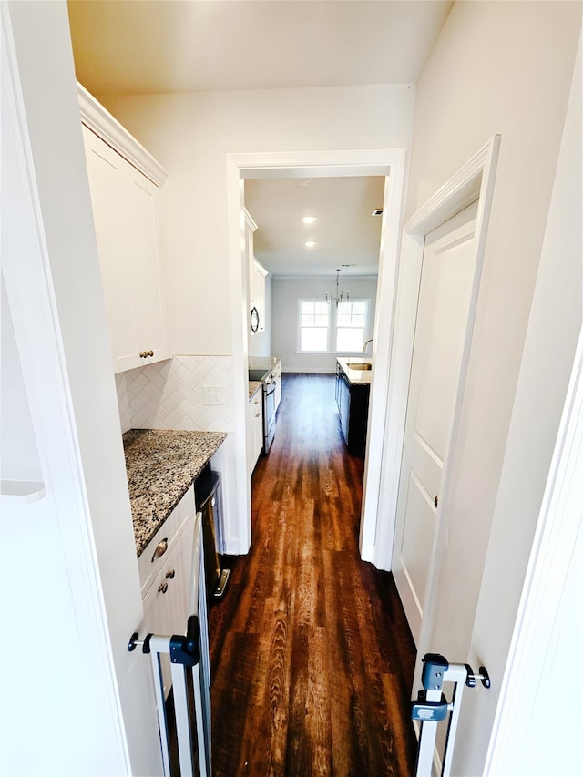 3015 Bannack Ln, Harlem, GA 30814 - corridor featuring dark wood-type flooring and a sink