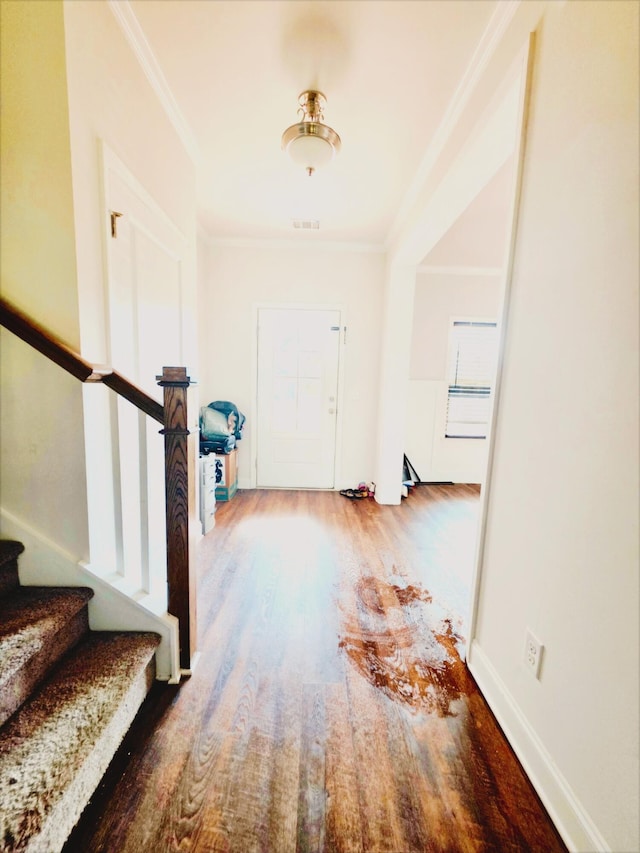 3015 Bannack Ln, Harlem, GA 30814 - entrance foyer featuring stairway, wood finished floors, and crown molding