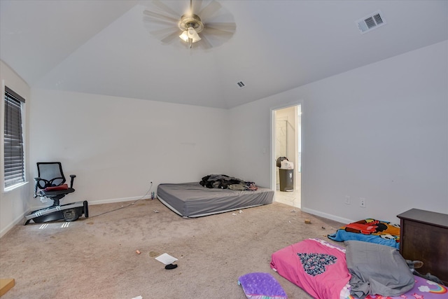 3015 Bannack Ln, Harlem, GA 30814 - unfurnished bedroom with vaulted ceiling, carpet flooring, and a ceiling fan