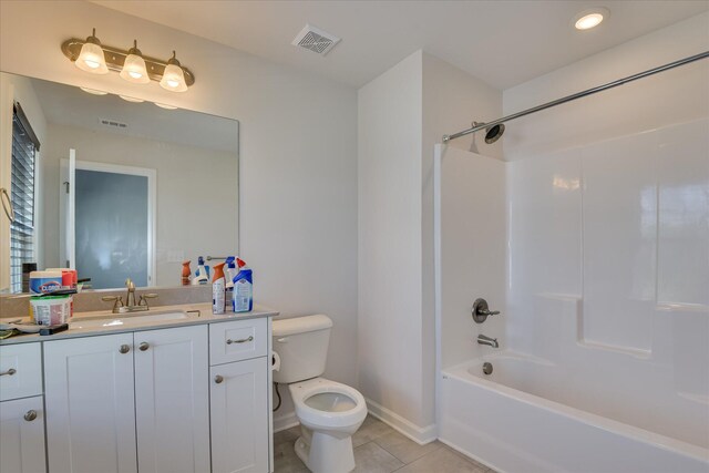 3015 Bannack Ln, Harlem, GA 30814 - bathroom featuring vanity, tile patterned flooring, shower / tub combination, and recessed lighting