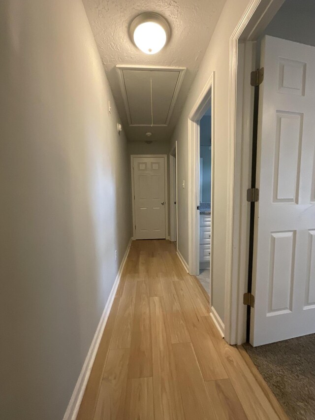 1129 Waltons Trl, Hephzibah, GA 30815 - hall featuring attic access, light wood-type flooring, and baseboards