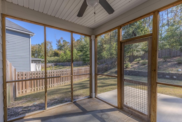 unfurnished sunroom featuring a healthy amount of sunlight