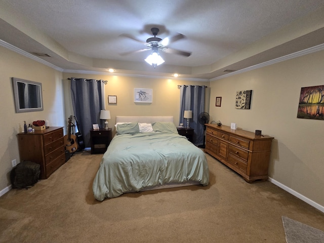 318 Elbrus Way, Grovetown, GA 30813 - bedroom featuring a tray ceiling, carpet, ornamental molding, and a ceiling fan