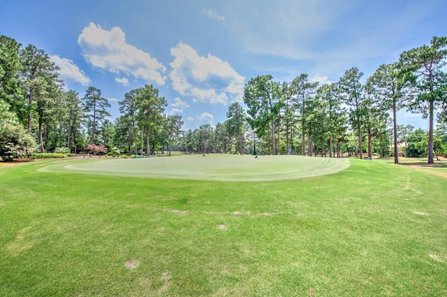 126 Hunters Run Dr, Aiken, SC 29803 - view of home's community featuring view of wooded area, a lawn, and view of golf course