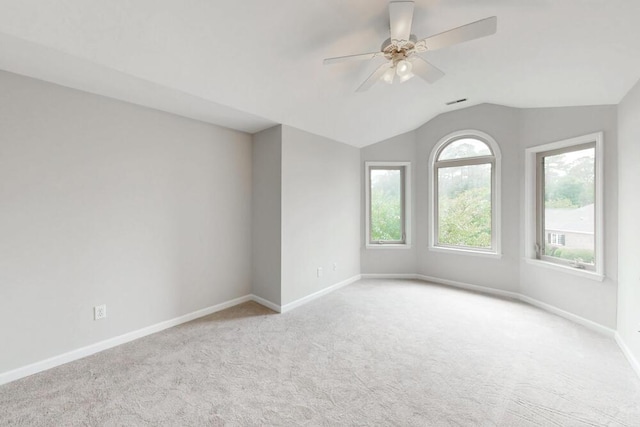 126 Hunters Run Dr, Aiken, SC 29803 - unfurnished room with carpet, plenty of natural light, vaulted ceiling, and ceiling fan