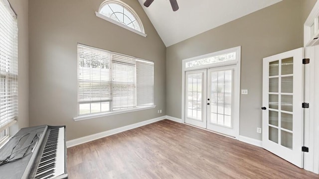 5209 Windmill Ct, Evans, GA 30809 - unfurnished sunroom with french doors, vaulted ceiling, and plenty of natural light