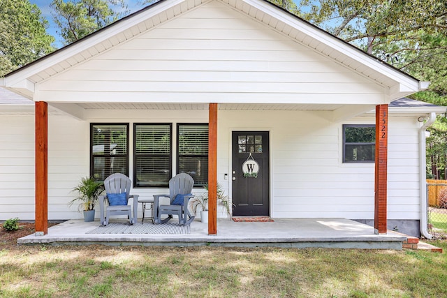 exterior space with covered porch