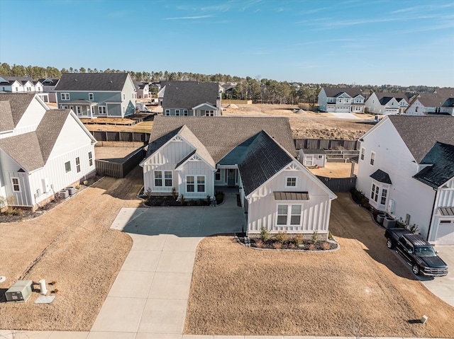 aerial view with a residential view