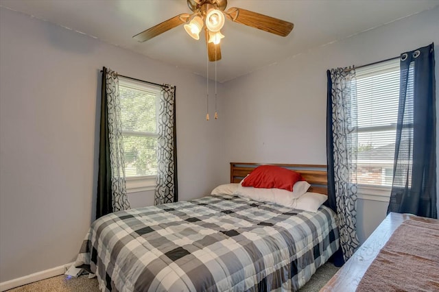 bedroom with ceiling fan