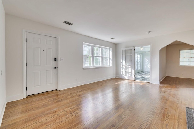 entrance foyer featuring light wood-type flooring