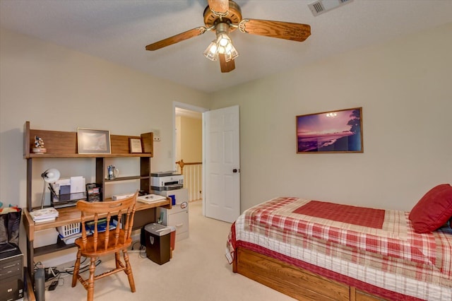 bedroom with carpet flooring and visible vents