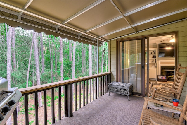 315 Coastal Cv, Mccormick, SC 29835 - sunroom with a glass covered fireplace
