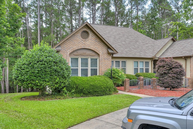 315 Coastal Cv, Mccormick, SC 29835 - view of front facade featuring brick siding, a front lawn, and roof with shingles
