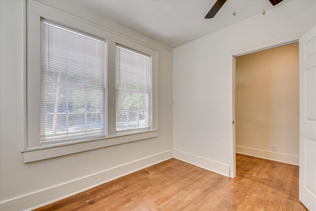 1847 Warren St, Augusta, GA 30904 - empty room featuring light wood-style floors, baseboards, and a ceiling fan