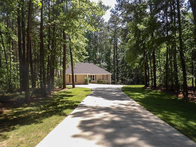 view of front of home with a front yard