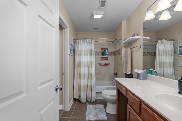 1223 Brookstone Way, Augusta, GA 30909 - bathroom featuring tile patterned floors, vanity, toilet, shower / tub combo, and baseboards