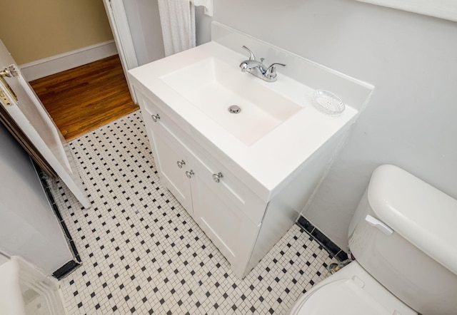 2217 Montclair St, Augusta, GA 30904 - bathroom with vanity and tile patterned flooring