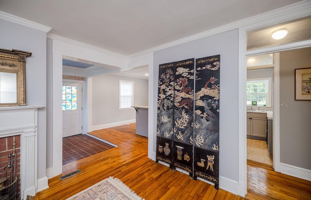 2217 Montclair St, Augusta, GA 30904 - living area featuring hardwood / wood-style floors and crown molding