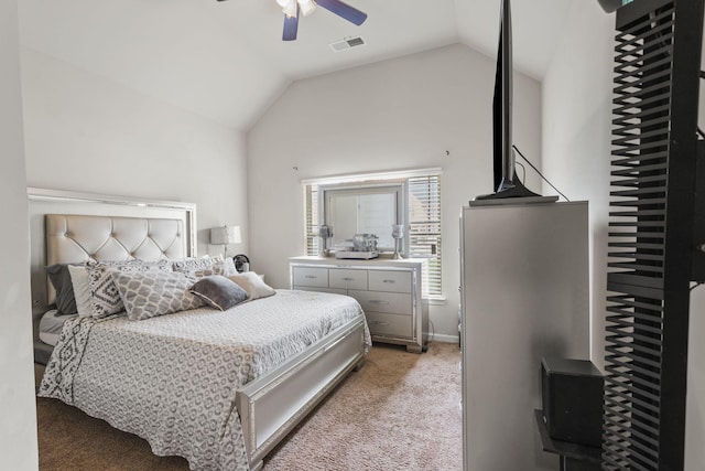 5315 Bull St, Augusta, GA 30909 - bedroom with lofted ceiling, light carpet, and ceiling fan