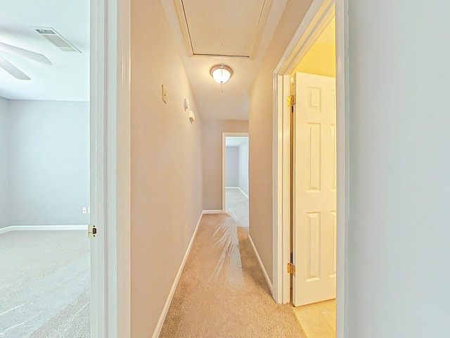 4373 Quail Creek Rd, Martinez, GA 30907 - hall featuring attic access and light carpet