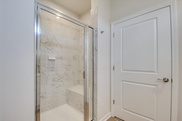 bathroom featuring walk in shower