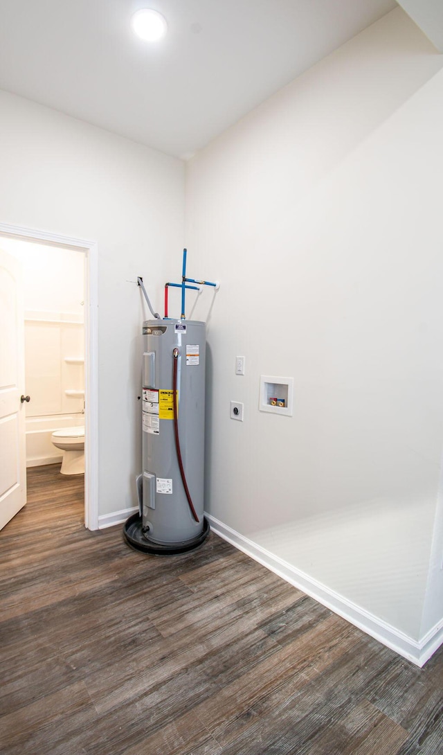 utility room with electric water heater