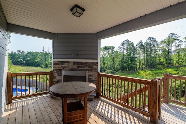 647 Bunchgrass St, Evans, GA 30809 - wooden terrace featuring a fireplace